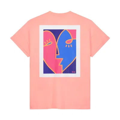 Collect The Label Women's Yellow / Orange Intertwined Oversized Tee Peach In Yellow/orange