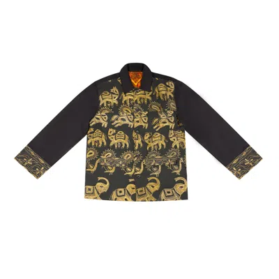 Collected Xx Men's Black / Gold / Yellow Sarood E Anjum Jacket In Multi