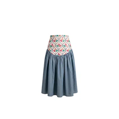 Collected Xx Women's Blue Patchwork Skirt