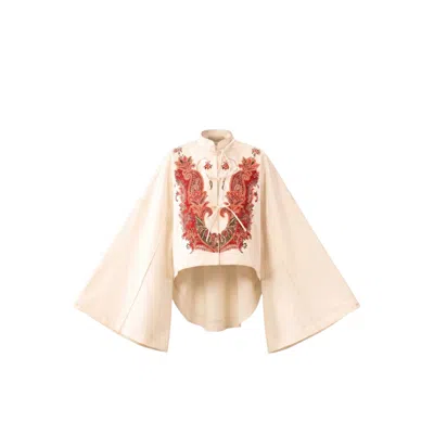 Collected Xx Women's White / Red Tibet Kimono Shirt In Multi