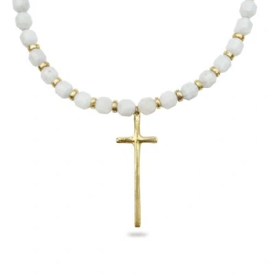 Collection 1304 Heavenly Bronze Cross Necklace In Brown