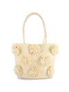 COLLECTION 18 WOMEN'S SCATTER FLOWER PAPER STRAW WOVEN SHOULDER BAG