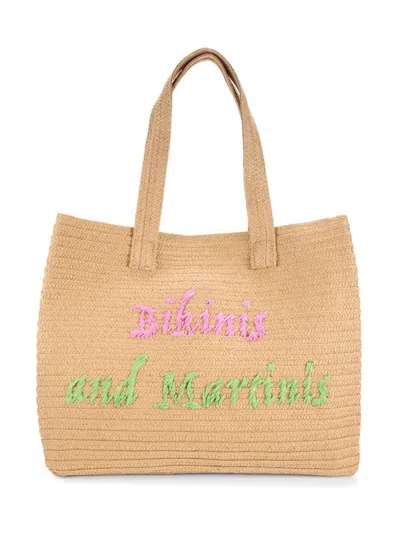Collection 18 Women's Straw Tote Bag In Pink Green
