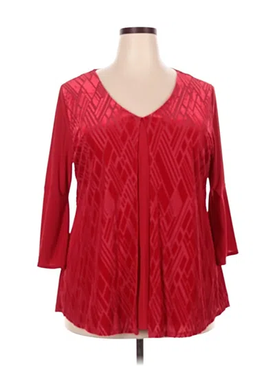 Pre-owned Collection 3/4 Sleeve Blouse In Red