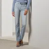 Collection 750 Straight Ankle Jean In Gray