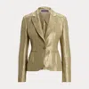 Collection Aaiden Foiled Linen Jacket In Gold
