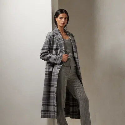 Collection Alecia Chalk-stripe Flannel Trouser In Grey
