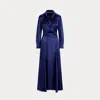 Collection Aniyah Silk Satin Day Dress In Blue