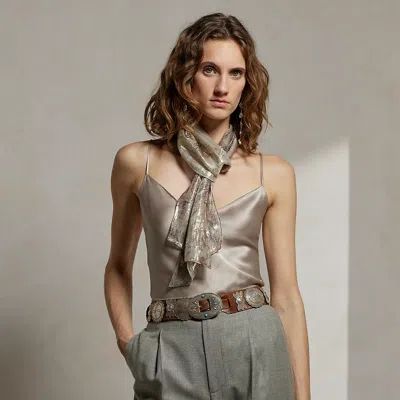Collection Annelia Washed Silk Charmeuse Camisole In Brown
