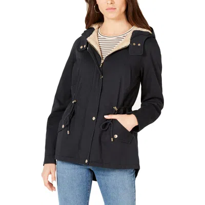 Collection B Juniors Womens Hooded Cozy Anorak Jacket In Blue