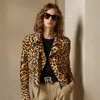 Collection Bevelyn Leopard-print Haircalf Jacket In Brown