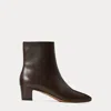 Collection Brylee Burnished Calfskin Bootie In Brown