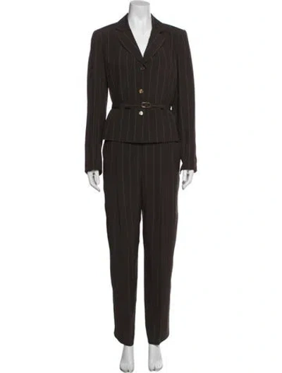 Pre-owned Collection By Giada Forte Striped Pantsuit In Black