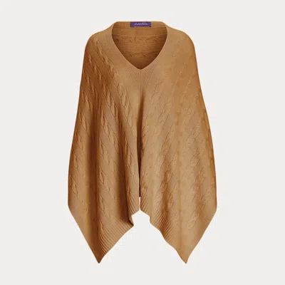 Collection Cable Cashmere Poncho Scarf In Brown