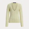 Collection Cable-knit Silk V-neck Jumper In White