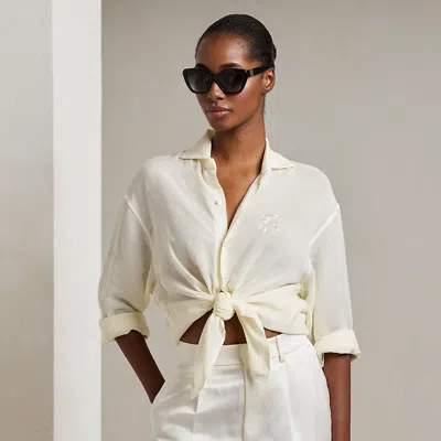 Collection Cagney Linen Voile Shirt In Neutral