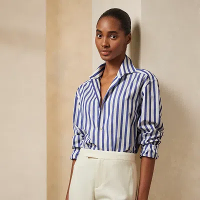 Collection Capri Relaxed Fit Striped Cotton Shirt In Blue
