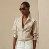 Collection Capri Relaxed Fit Striped Cotton Shirt In Brown