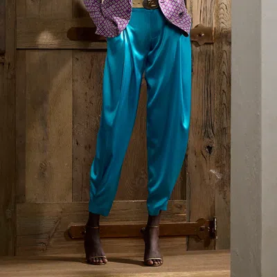 Collection Cassidy Stretch Charmeuse Trouser In Blue