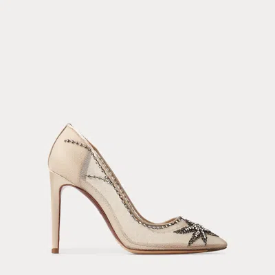 Collection Celia Embroidered Mesh Pump In Gold