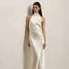 Collection Chilton Stretch Satin Evening Dress In White