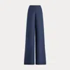 Collection Daria Linen Wide-leg Trouser In Blue