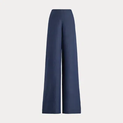 Collection Daria Linen Wide-leg Trouser In Blue