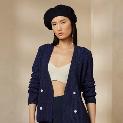 Collection Double-breasted Cardigan Jumper In Blue