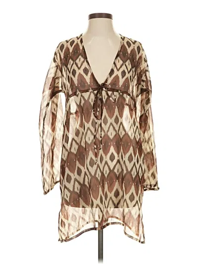 Pre-owned Collection Eighteen Long Sleeve Blouse In Brown