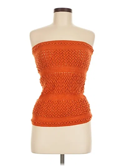 Pre-owned Collection Eighteen Sleeveless Top Orange Strapless Neckline Tops