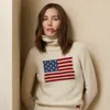 Collection Flag Cashmere Roll Neck Jumper In Neutral