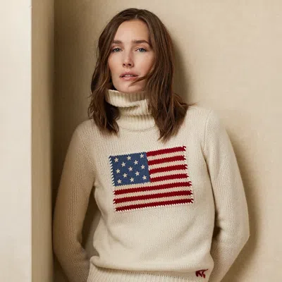 Collection Flag Cashmere Roll Neck Jumper In Neutral