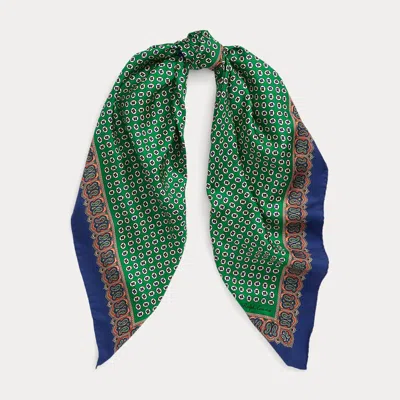 Collection Foulard Silk Twill Square Scarf In Green