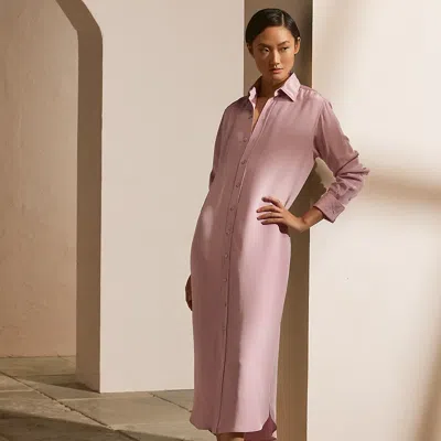 Collection Graison Silk-blend Marocain Day Dress In Purple