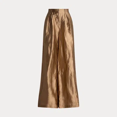 Collection Greer Metallic Organza Pleated Trouser In Brown