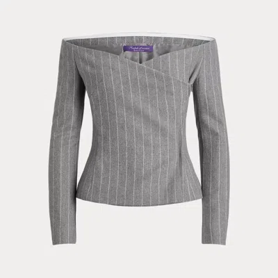 Collection Helene Chalk-stripe Flannel Jacket In Grey