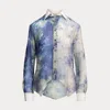 Collection Nancie Floral Silk Gazaar Shirt In Blue
