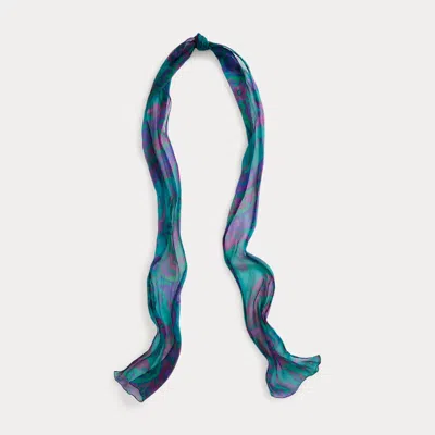 Collection Paisley Crinkle Chiffon Scarf In Blue