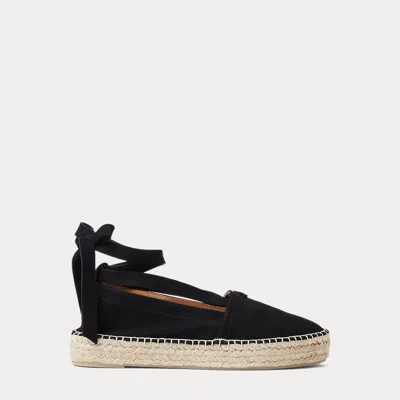 Collection Perrie Sheep-suede Espadrille In Black
