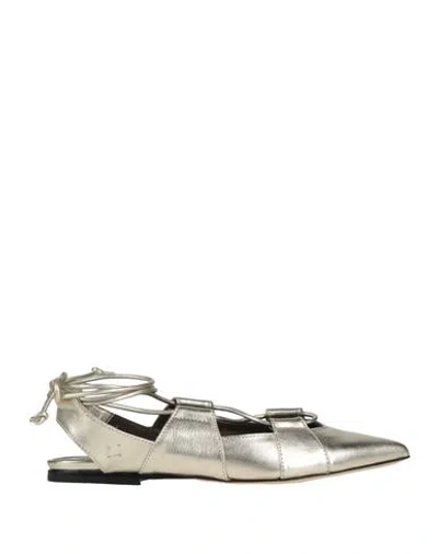 Collection Privèe Collection Privēe? Woman Ballet Flats Platinum Size 7 Leather In Grey