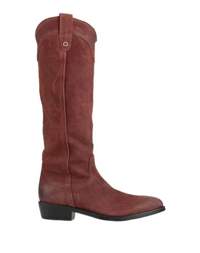 Collection Privèe Collection Privēe? Woman Boot Brick Size 8 Leather In Red