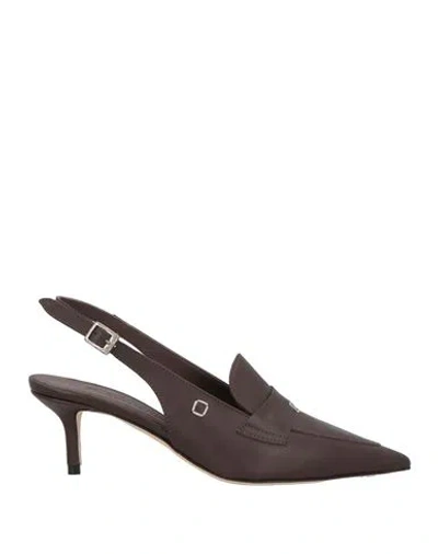 Collection Privèe Collection Privēe? Woman Pumps Dark Brown Size 8 Ovine Leather