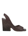 Collection Privèe Collection Privēe? Woman Sandals Dark Brown Size 10 Leather