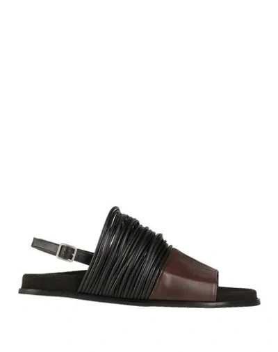 Collection Privèe Collection Privēe? Woman Sandals Dark Brown Size 7 Leather