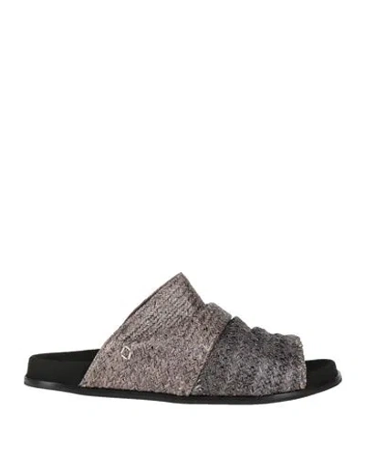 Collection Privèe Collection Privēe? Woman Sandals Lead Size 8 Textile Fibers In Grey