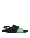 Collection Privèe Collection Privēe? Woman Sandals Light Green Size 8 Leather In Green