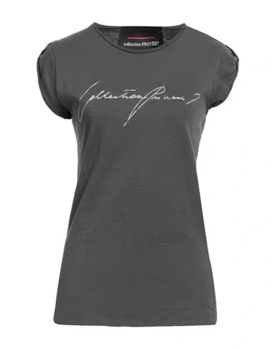 Collection Privèe Collection Privēe? Woman T-shirt Charcoal Size M Cotton In Grey