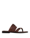 Collection Privèe Collection Privēe? Woman Thong Sandal Brown Size 6 Leather In Brown