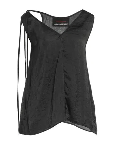 Collection Privèe Collection Privēe? Woman Top Black Size 12 Polyester
