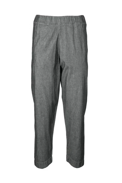 Collection Privèe Collection Grey Cotton Trousers In Gray
